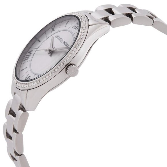NWT Authentic Michael Kors Mini Lauryn Quartz Silver Dial Women's Watch Set - Picture 2 of 4